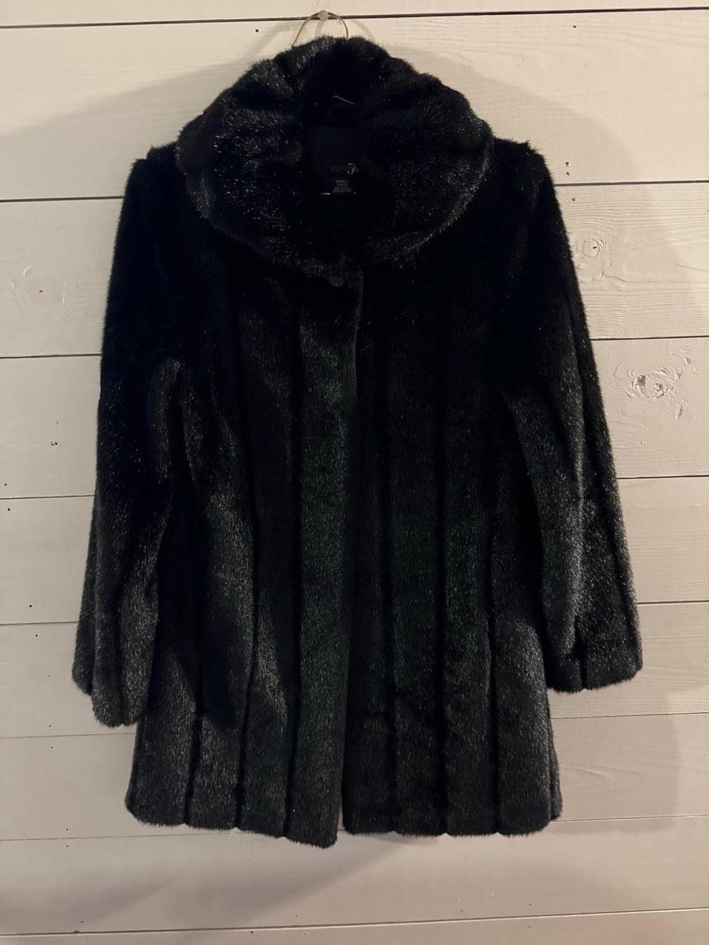 East 5th Women's Black Faux-Fur Pea Coat